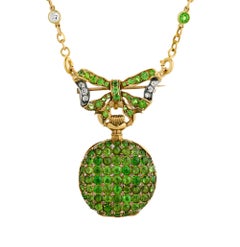 Tiffany & Co. Demantoid Garnet Watch Necklace, 14.24 carats