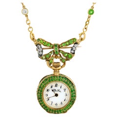 Tiffany & Co. Demantoid Garnet Watch Necklace, 14.24 carats