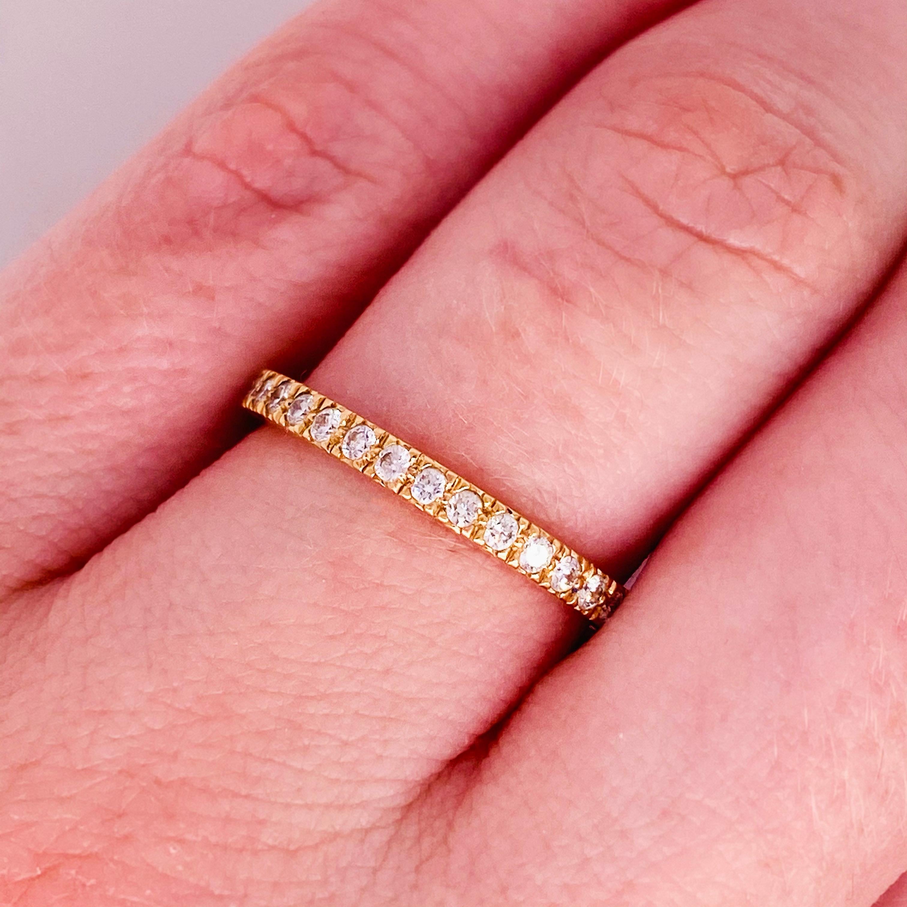 This is a Tiffany & Co. original piece with the original box. The 18 karat rose gold diamond band is stunning with bright white round brilliant diamonds. This ring has .30 carats total diamond weight. The beautiful 18 karat rose gold looks stunning