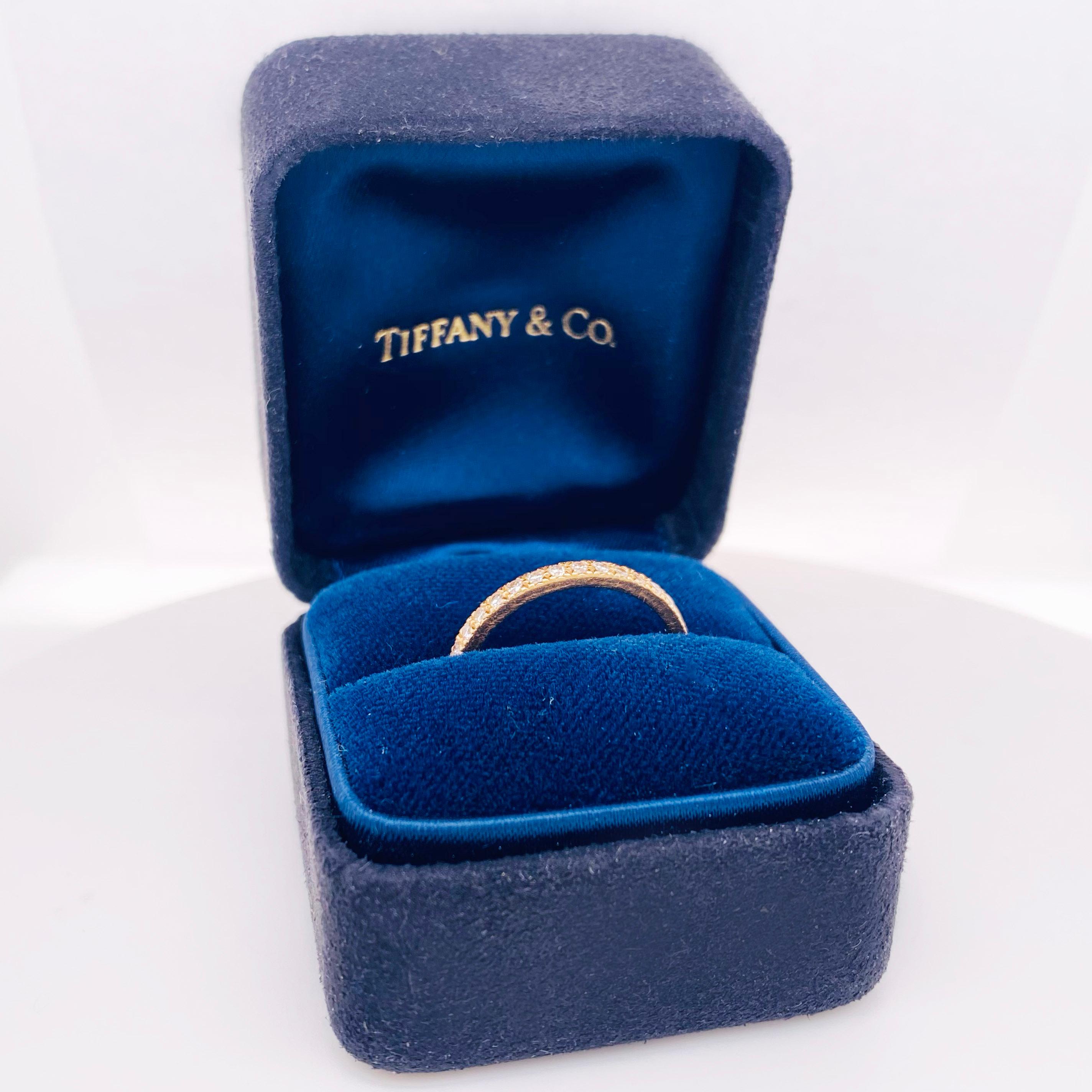 Contemporary Tiffany & Co. Diamond 18 Karat Gold Band, Rose Gold Tiffany & Co. Ring .30 Carat
