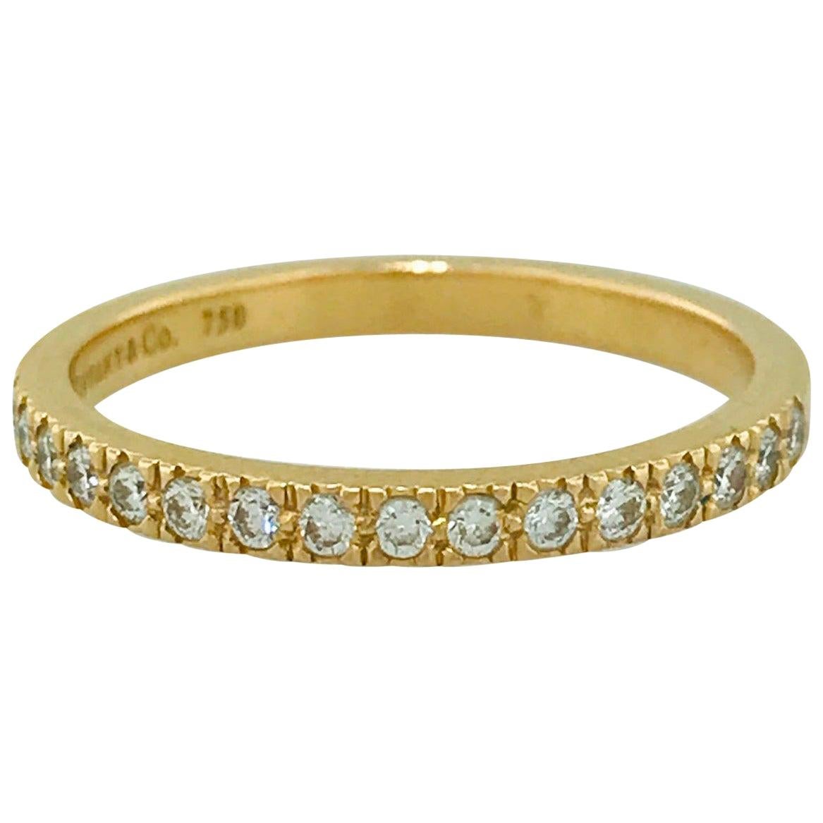 Tiffany & Co. Diamond 18 Karat Gold Band, Rose Gold Tiffany & Co. Ring .30 Carat