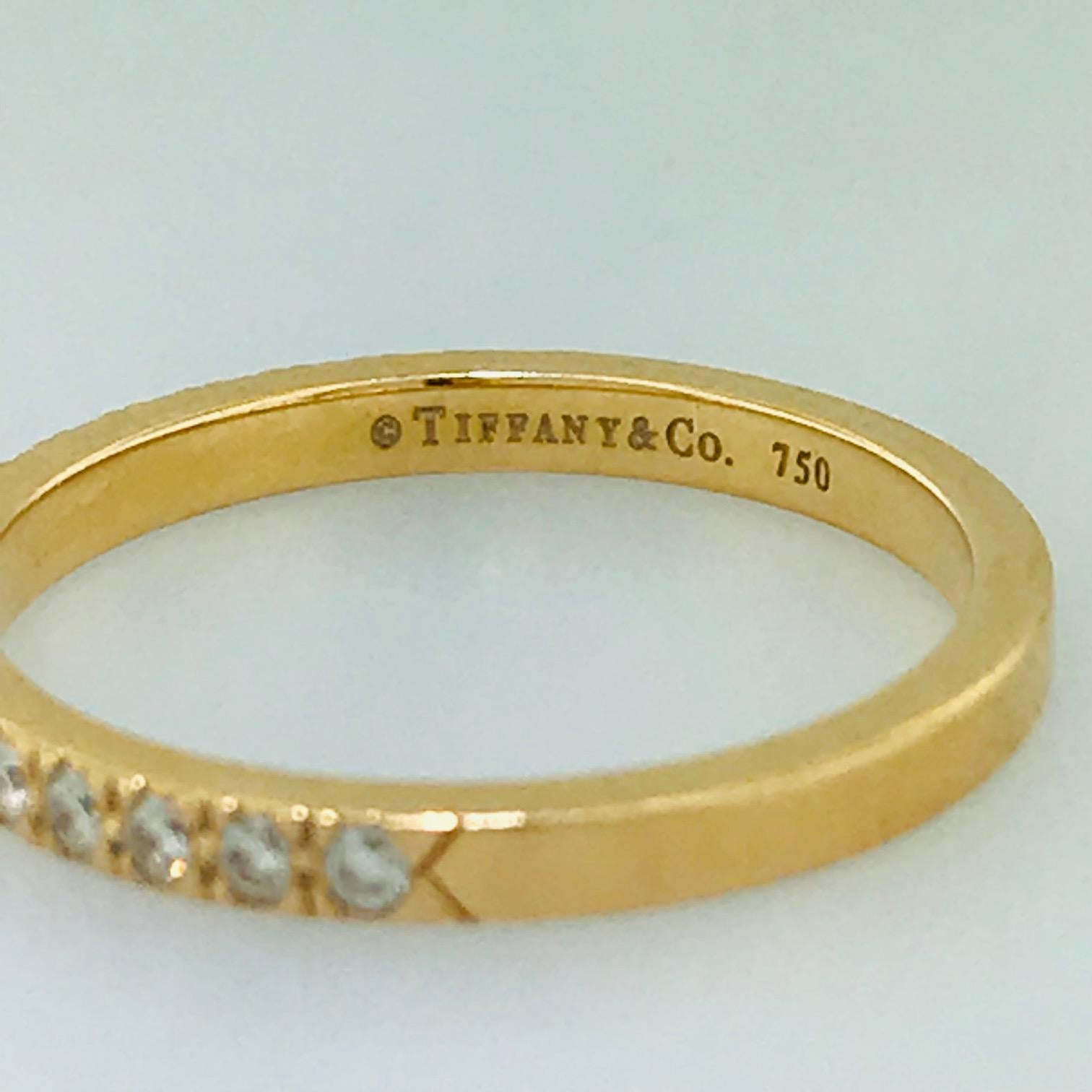 Tiffany Wedding Band 18k Rose Gold Tiffany & Co. Ring, .30 carat diamond weight 3