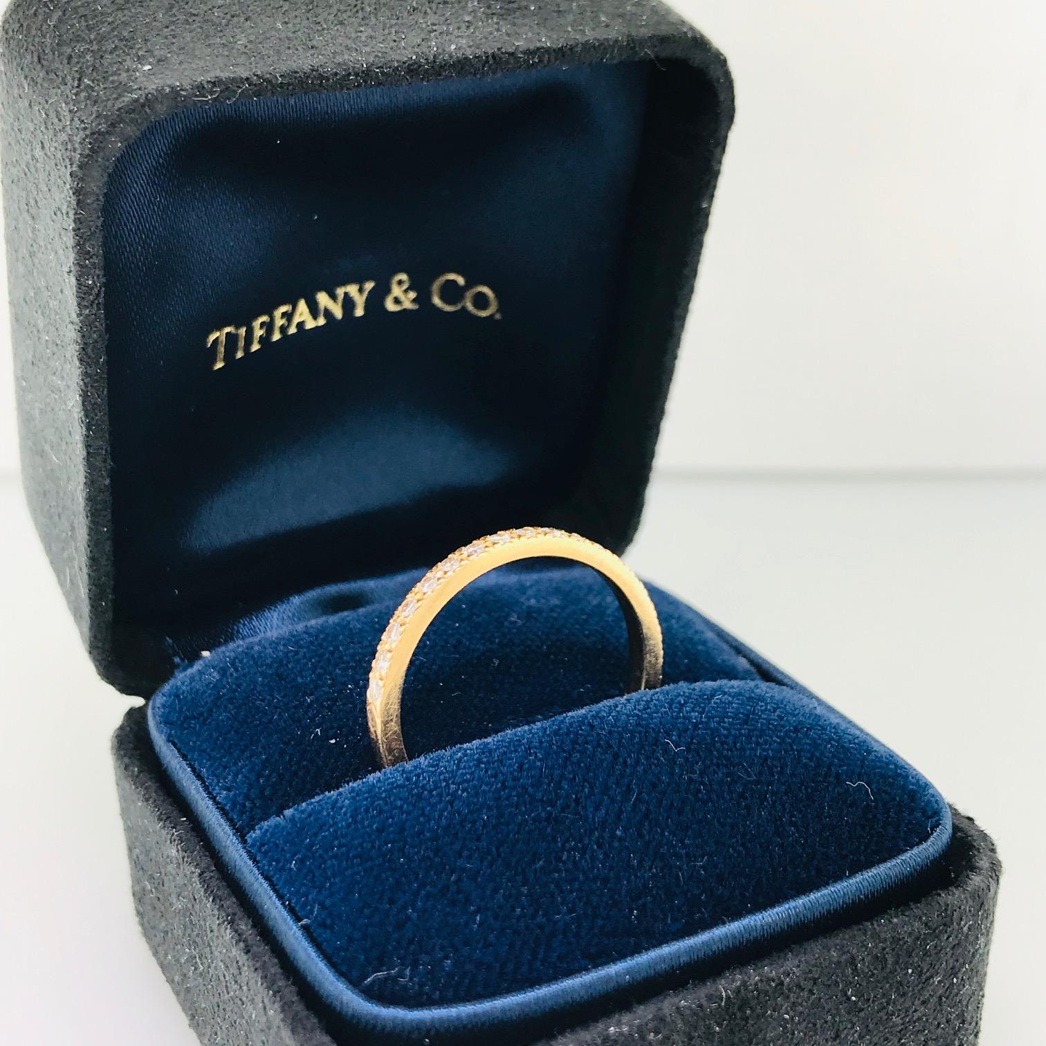 Contemporary Tiffany Wedding Band 18k Rose Gold Tiffany & Co. Ring, .30 carat diamond weight