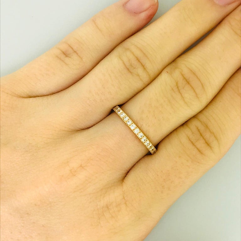 Tiffany Wedding Band 18k Rose Gold Tiffany and Co. Ring, .30 carat
