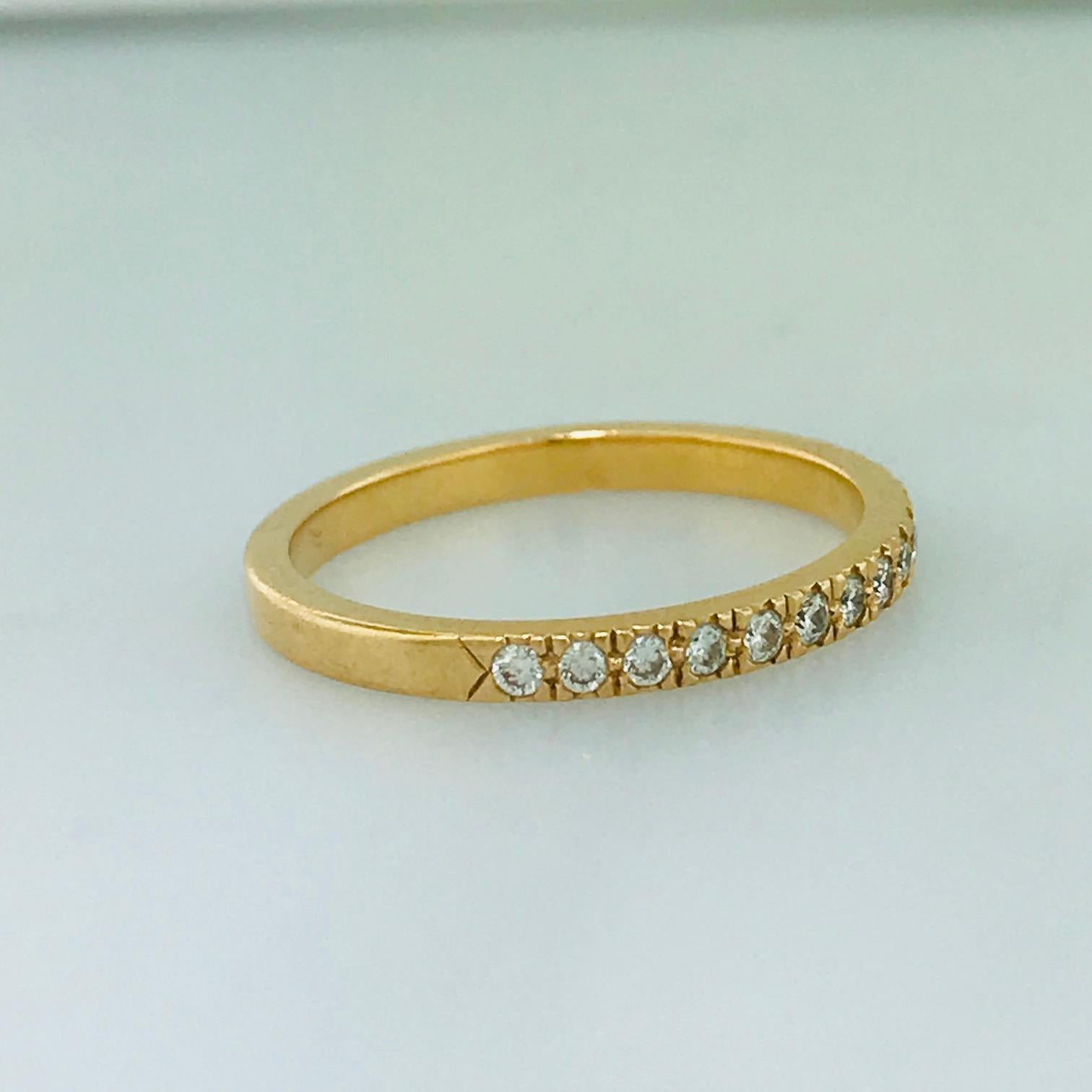 Women's Tiffany Wedding Band 18k Rose Gold Tiffany & Co. Ring, .30 carat diamond weight