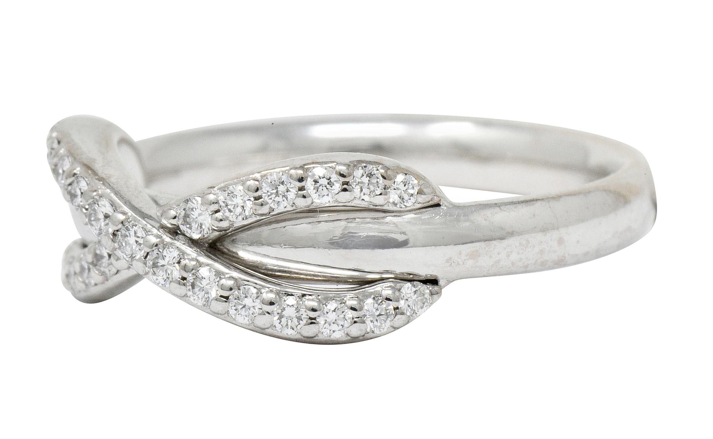 Contemporary Tiffany & Co. Diamond 18 Karat White Gold Infinity Stacking Band Ring