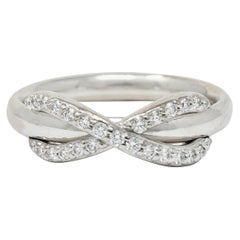 Tiffany & Co. Diamant 18 Karat Weißgold Unendlichkeitsstapelbarer Ring mit Diamant