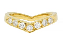 Tiffany 
Co. Bague en or jaune 18 carats avec diamant et chevron en forme de V