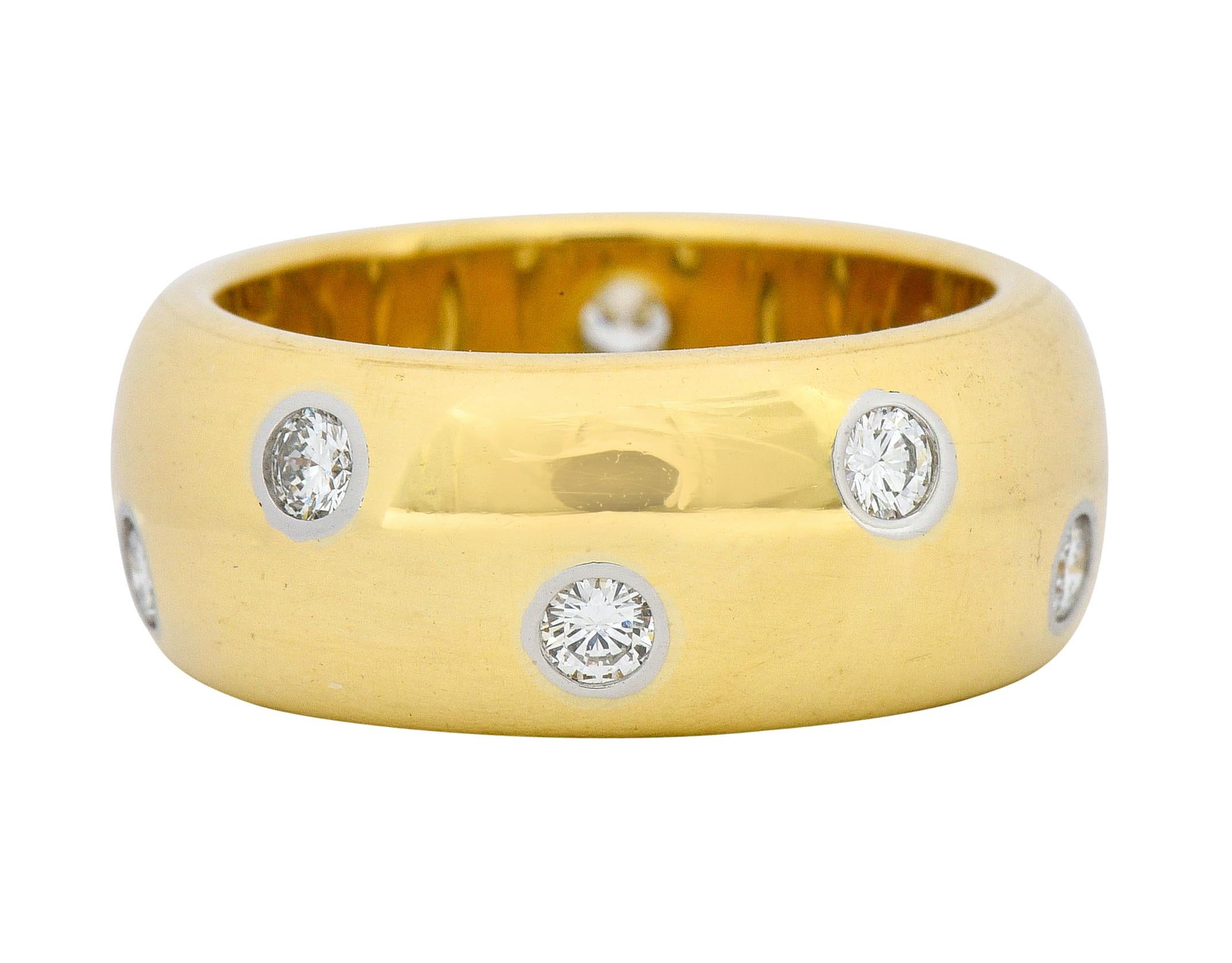Brilliant Cut Tiffany & Co. Diamond 18 Karat Yellow Gold Etoile Band Ring