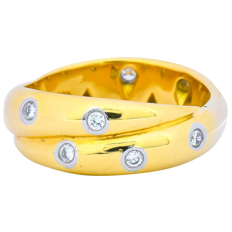 Tiffany & Co. Diamond 18 Karat Yellow Gold Platinum Etoile Band Ring