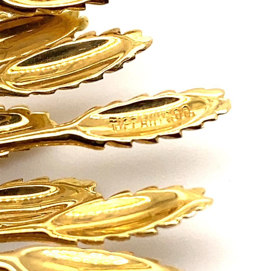 Retro Tiffany & Co. Diamond 18 Karat Yellow Gold Platinum Wheat Sheaf Brooch