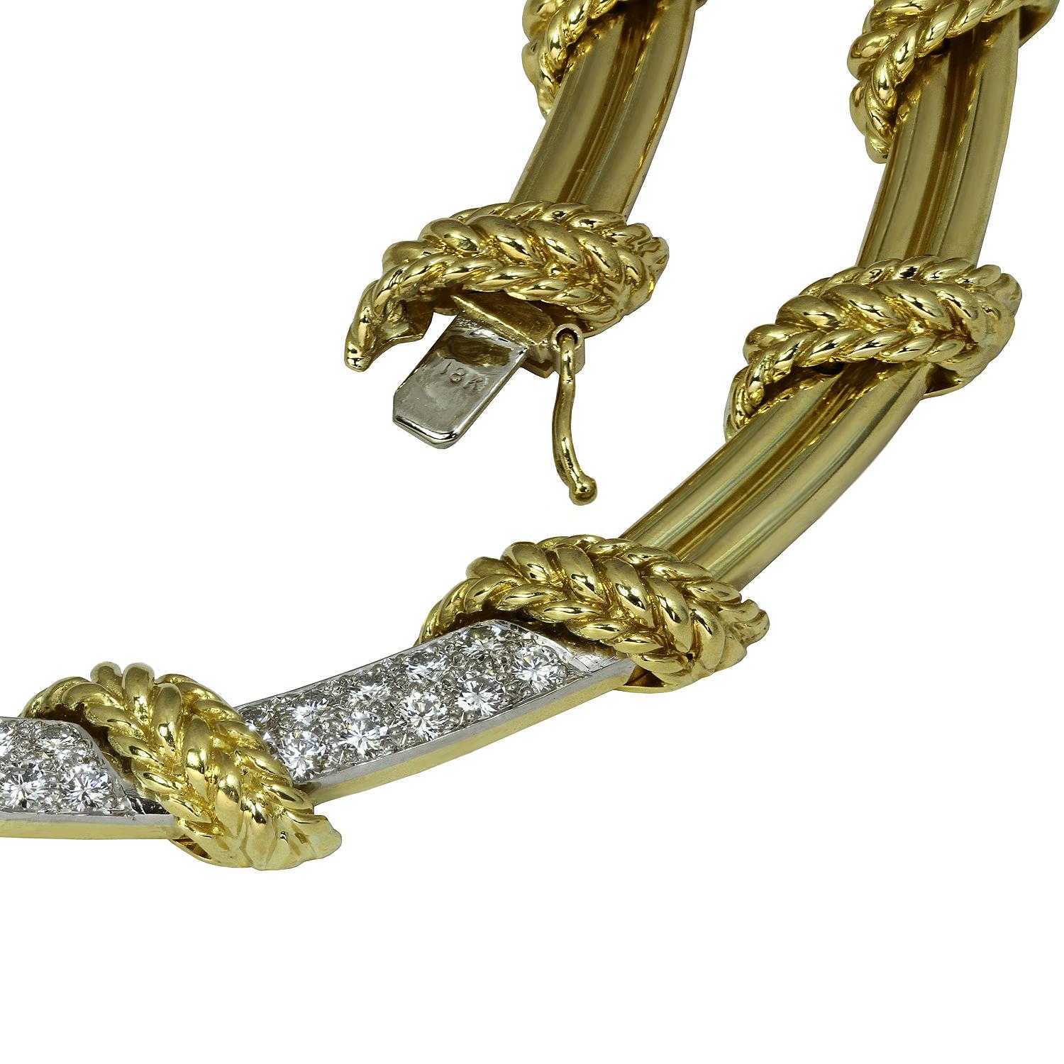 Women's Tiffany & Co. Diamond 18 Yellow & White Gold Necklace