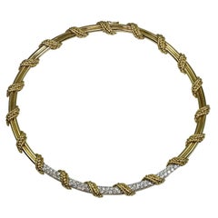 Tiffany & Co. Diamond 18 Yellow & White Gold Necklace