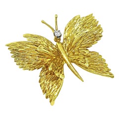Tiffany & Co Diamond 18k Gold Butterfly Pin