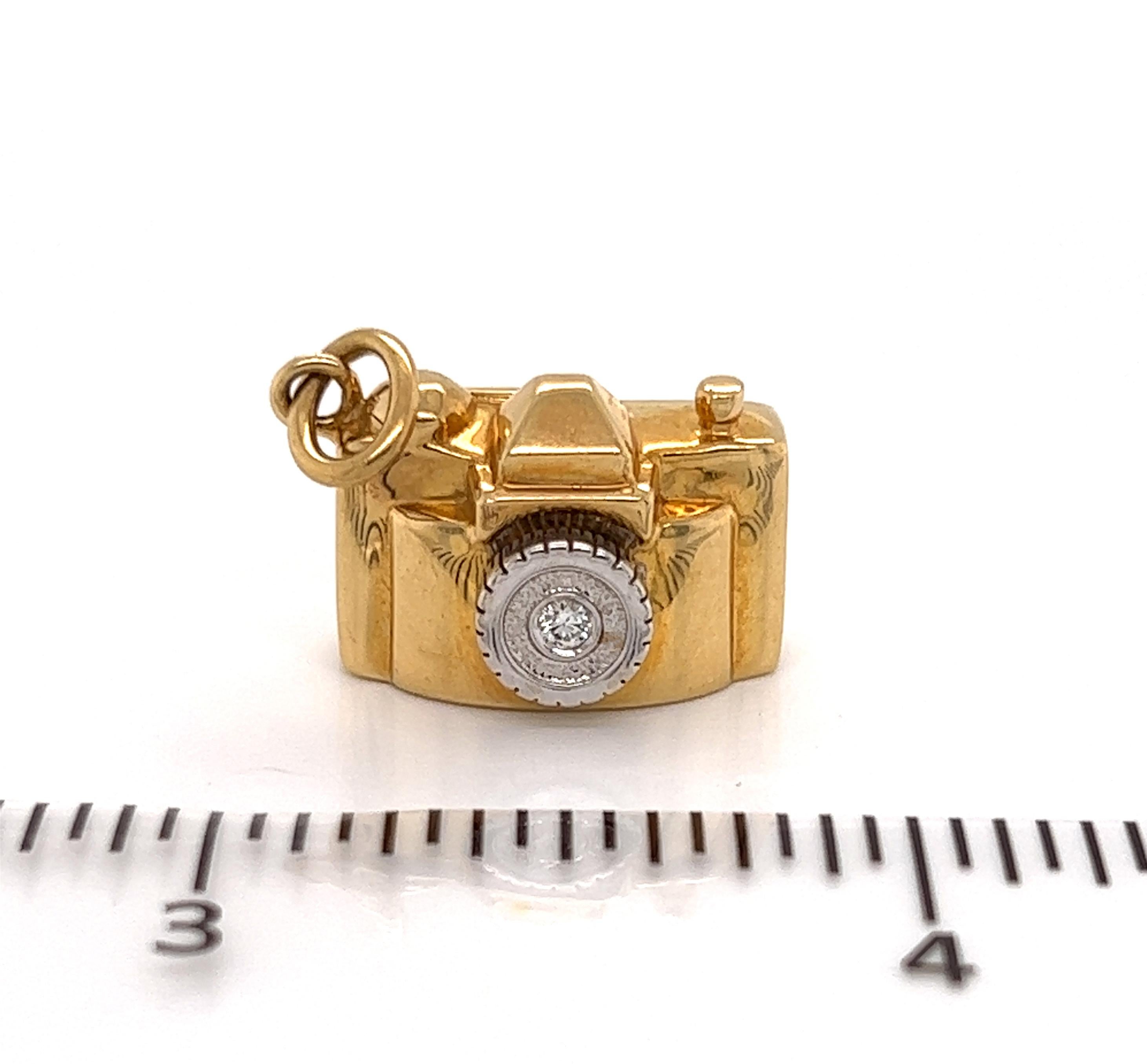 Tiffany & Co. Diamant 18k Zwei-Ton-Gold-Kamera-Charme-Anhänger 2