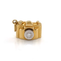 Tiffany & Co. Diamond 18k Two Tone Gold Camera Charm Pendant