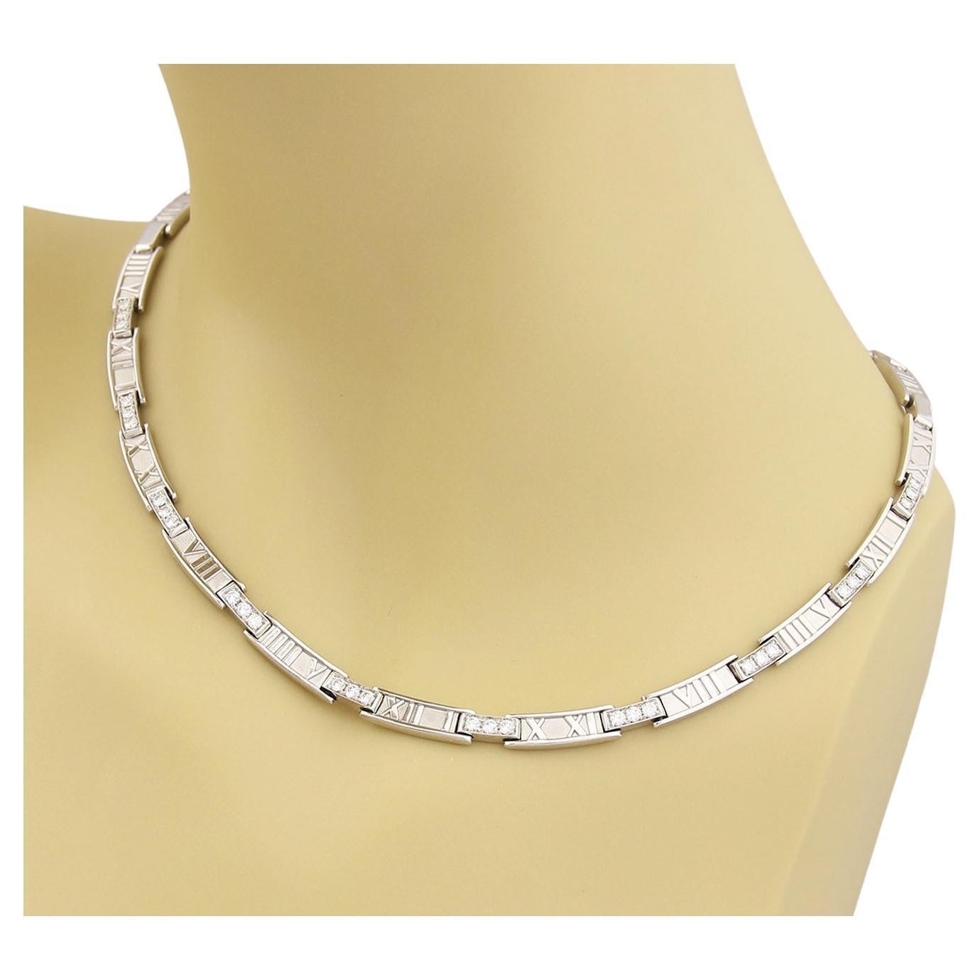 Tiffany & Co. Diamond 18k White Gold Atlas Necklace