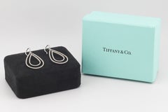 Tiffany & Co. Diamond 18K White Gold Double Teardrop Drop Earrings