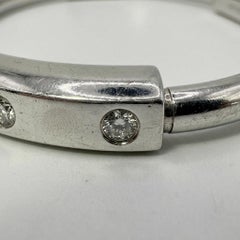 Tiffany & Co. Diamond 18k White Gold Hinged Bangle Bracelet