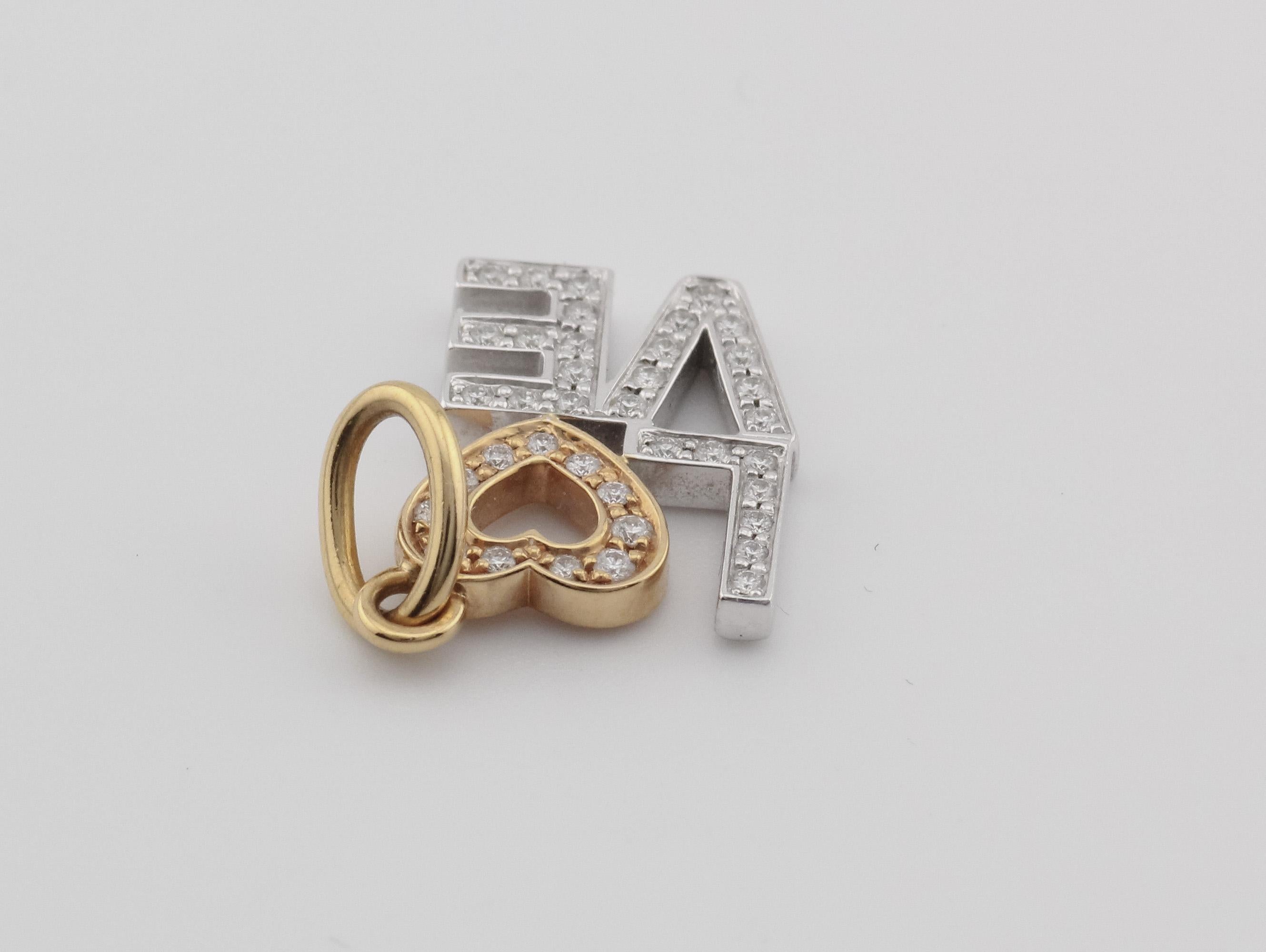 Tiffany & Co. Diamant-Anhänger 18K Weiß-Rosa Gold Love Charm für Damen oder Herren im Angebot