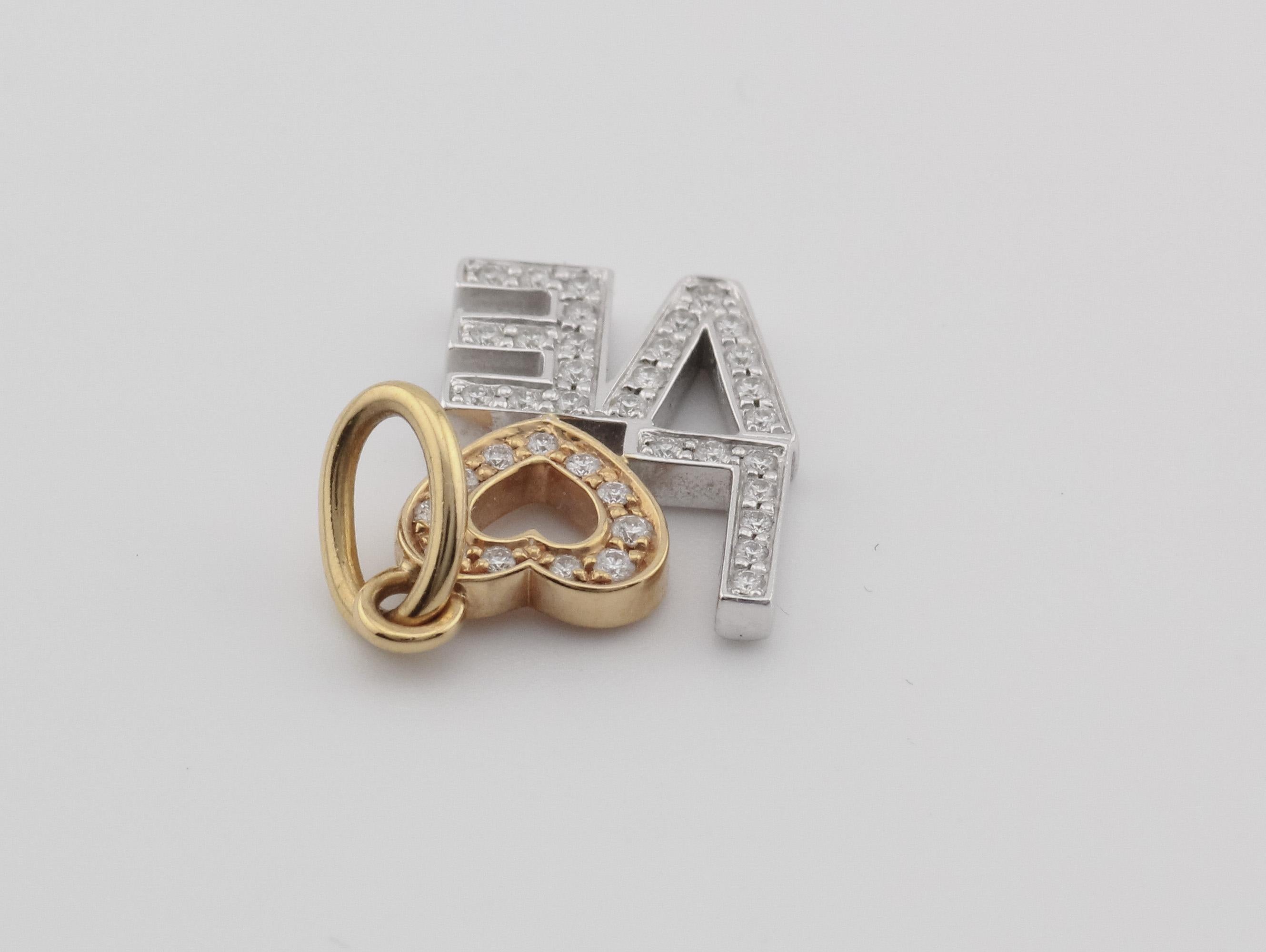 Tiffany & Co. Diamond 18K White Pink Gold Love Charm Pendant 1