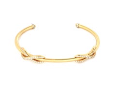 Tiffany & Co. Diamond 18k Yellow Gold Double Infinity Cuff Bangle Bracelet