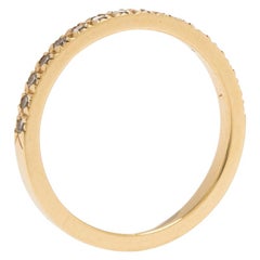 Tiffany & Co. Diamond 18k Yellow Gold Half Eternity Ring Size 50