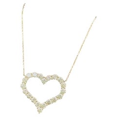 Tiffany & Co. Collana con ciondolo a forma di cuore in oro giallo 18K con diamanti, taglia L.A.