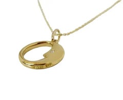Tiffany & Co. Diamond 18k Yellow Gold Moon Round Pendant Charm