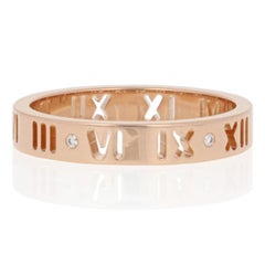 Tiffany & Co. Diamond-Accented Atlas Pierced Ring, 18 Karat Rose Gold Band