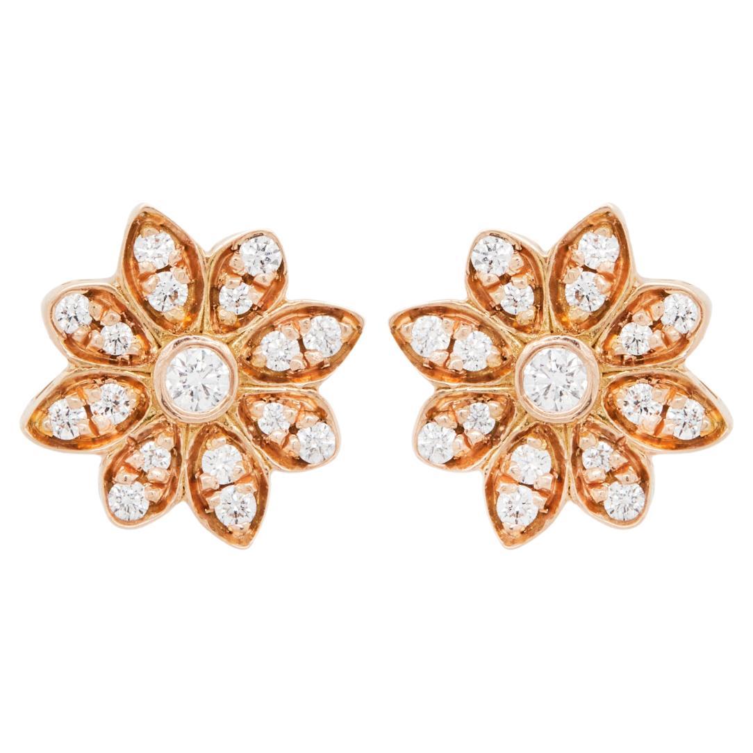 Tiffany & Co. Orecchini con diamanti e fiori in oro rosa 18 carati