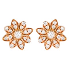 Tiffany & Co. Orecchini con diamanti e fiori in oro rosa 18 carati
