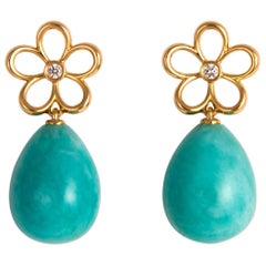 Tiffany & Co. Diamond and Amazonite Drop Earrings