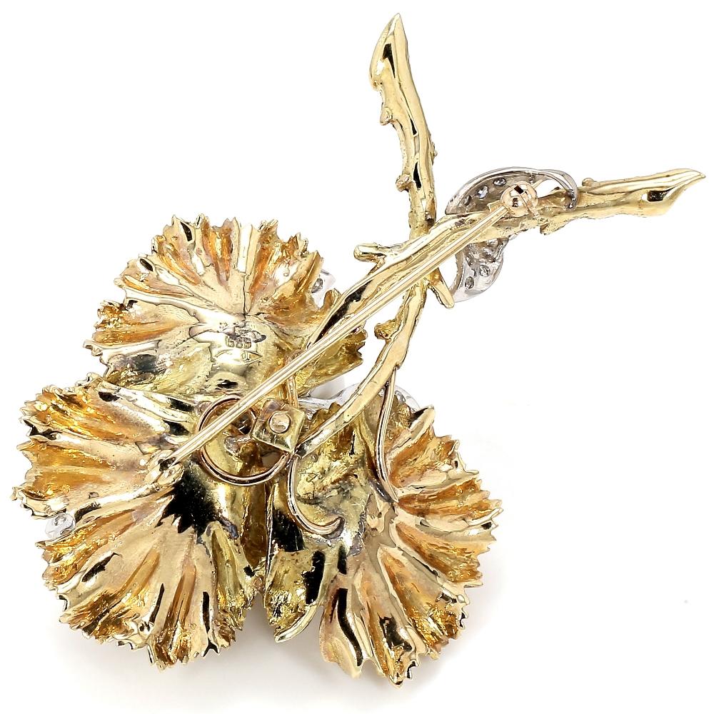 Art Déco Tiffany & Co. Spilla con diamanti e perle barocche, Collezione Maple Leaf in vendita