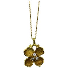 Tiffany & Co. Diamond and Gold Flower Pendant