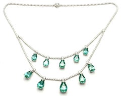 Tiffany & Co. Diamond and Green Tourmaline Platinum Necklace