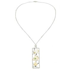 Tiffany & Co. Diamond and Multi-Gem 'Magnolia' Pendant Necklace in Platinum