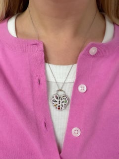 Tiffany & Co., Diamond And Multigem Heart Key Locket Pendant/Necklace