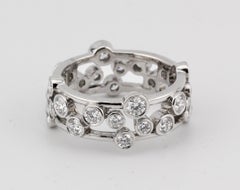 Tiffany & Co. Diamond and Platinum Bubbles Band Ring Size 5.25