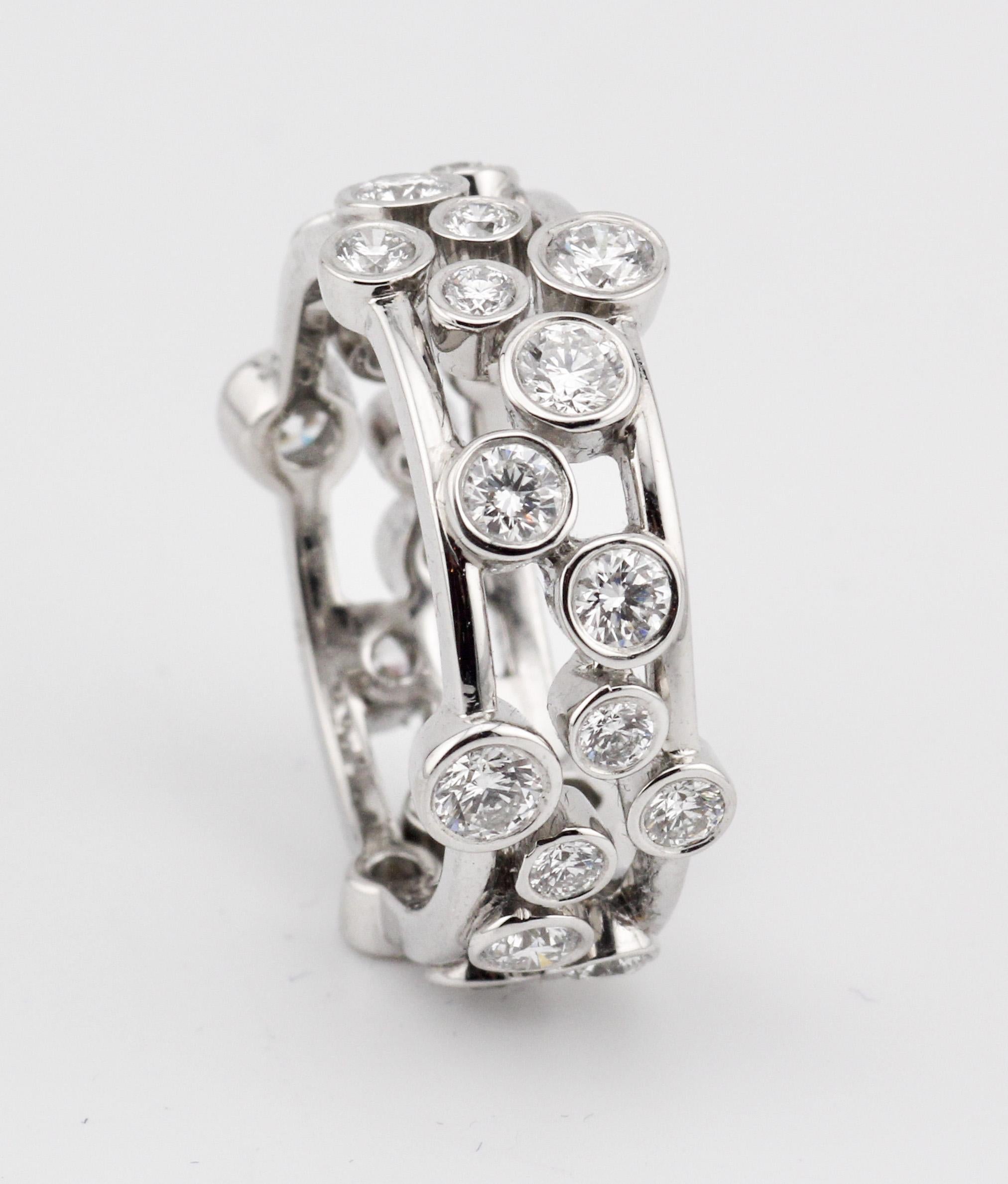 Tiffany & Co. Bague à bulles en platine et diamants taille 5,25 Bon état - En vente à Bellmore, NY