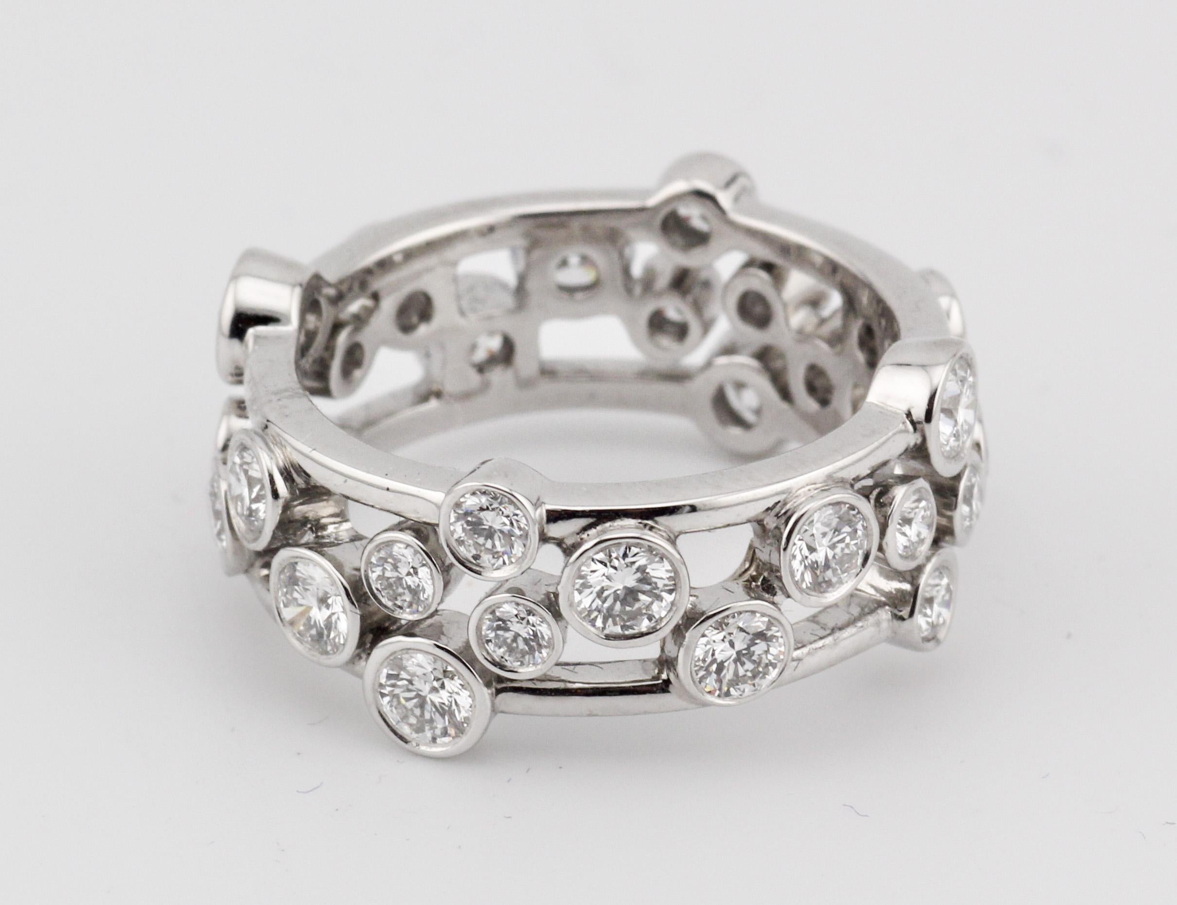 Women's Tiffany & Co. Diamond and Platinum Bubbles Band Ring Size 5.25 For Sale