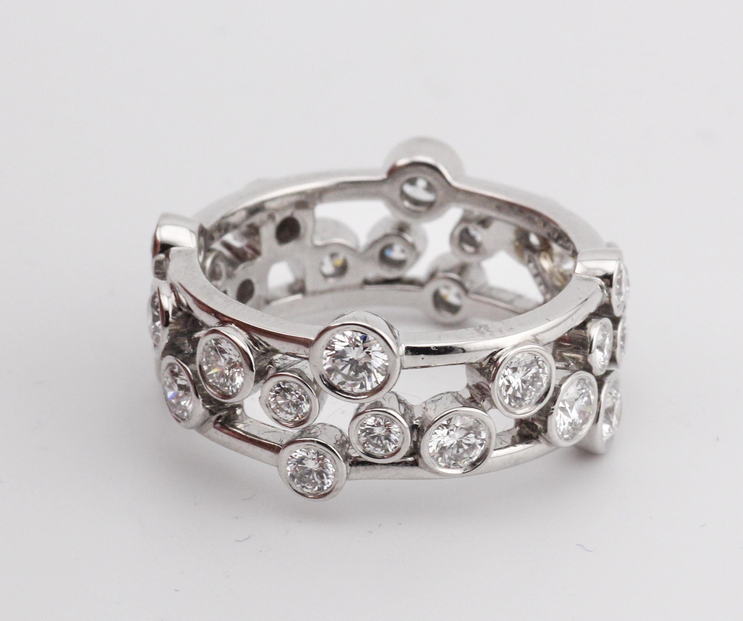 Tiffany & Co. Diamond and Platinum Bubbles Band Ring Size 5.25 For Sale 1