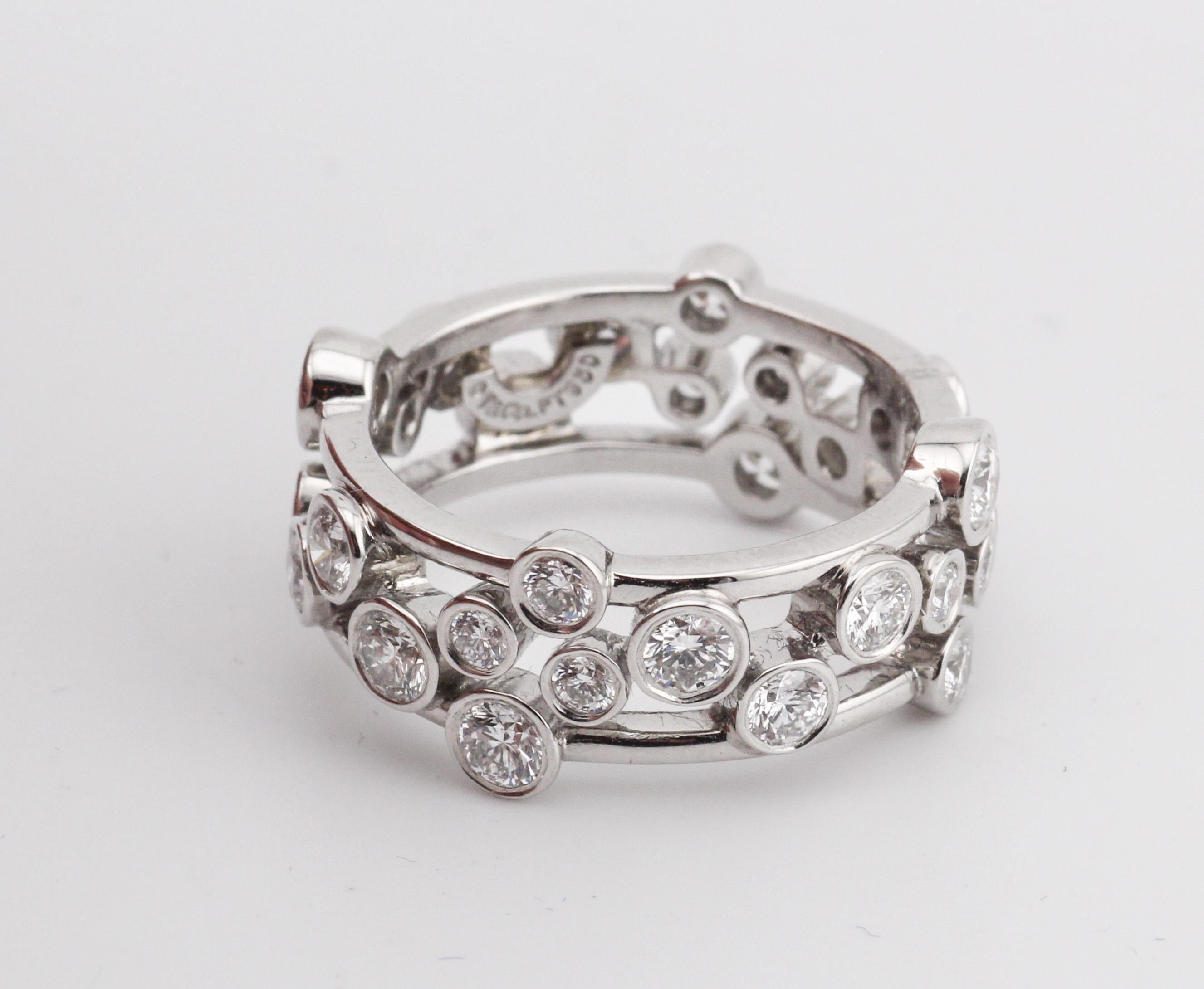 Tiffany & Co. Diamond and Platinum Bubbles Band Ring Size 5.25 For Sale 2