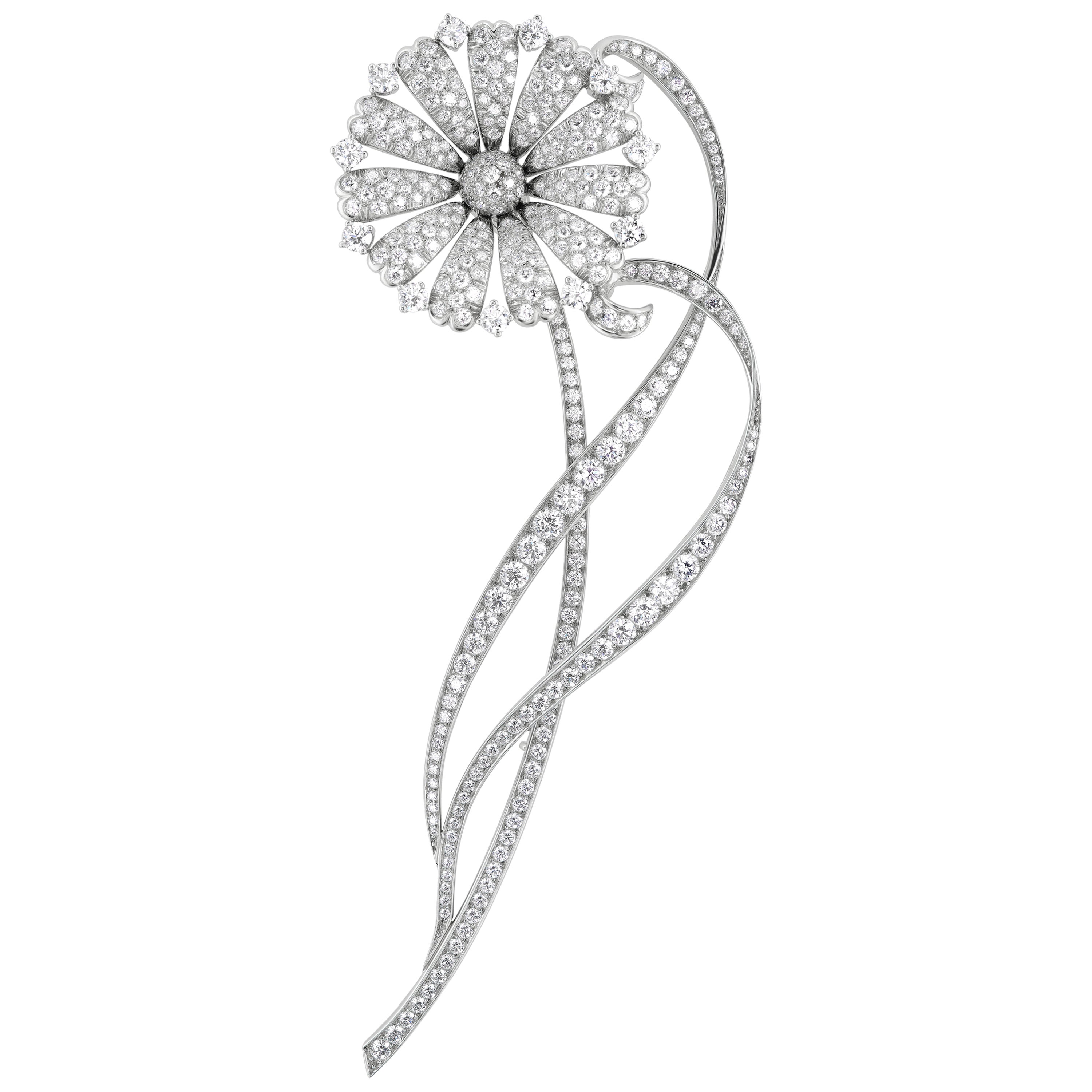 Tiffany & Co. Broche margarita de diamantes y platino en venta