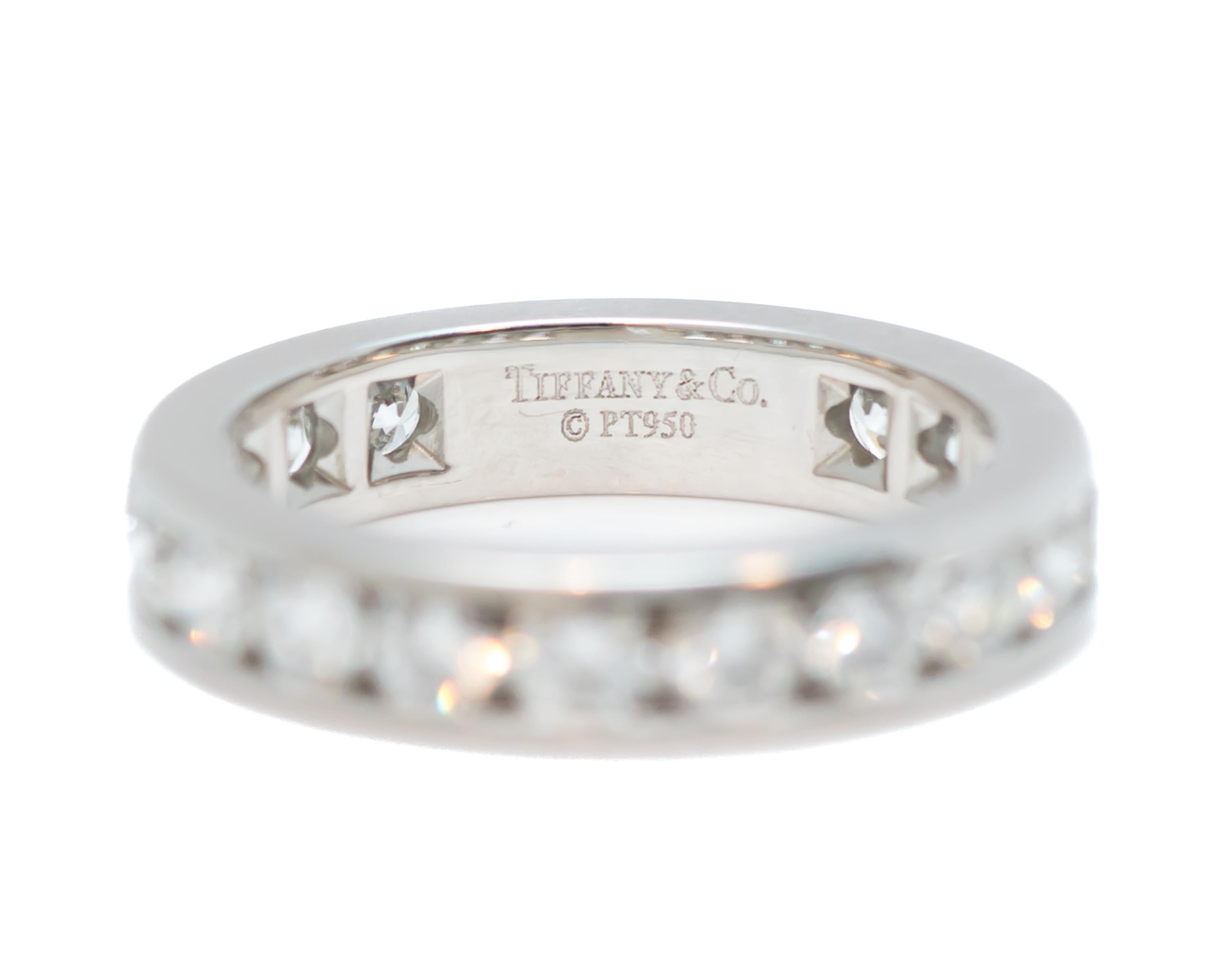 Round Cut Tiffany & Co. Diamond and Platinum Eternity Band