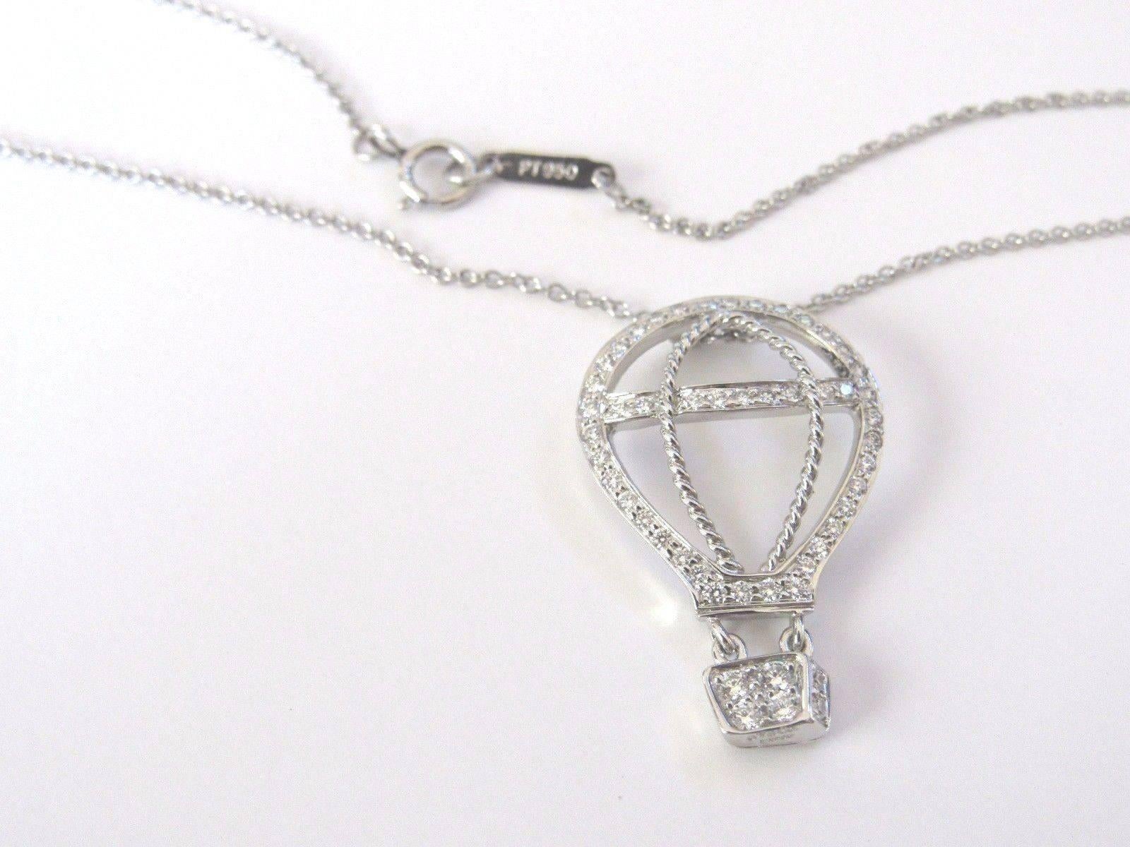 Tiffany & Co. Diamond and Platinum Hot Air Balloon Pendant Necklace 0.33 Carat 2