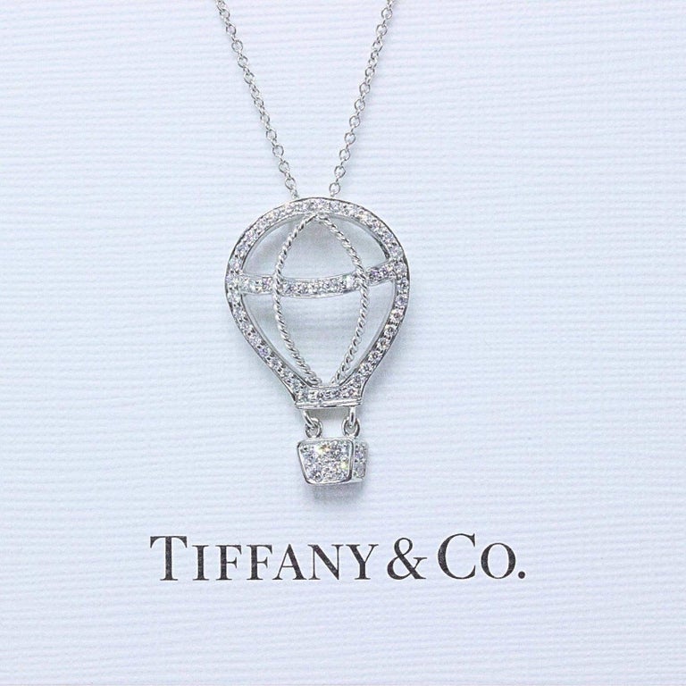 Tiffany and Co. Diamond and Platinum Hot Air Balloon Pendant Necklace 0