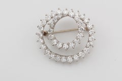 Tiffany & Co. Diamond and Platinum Swirl Brooch