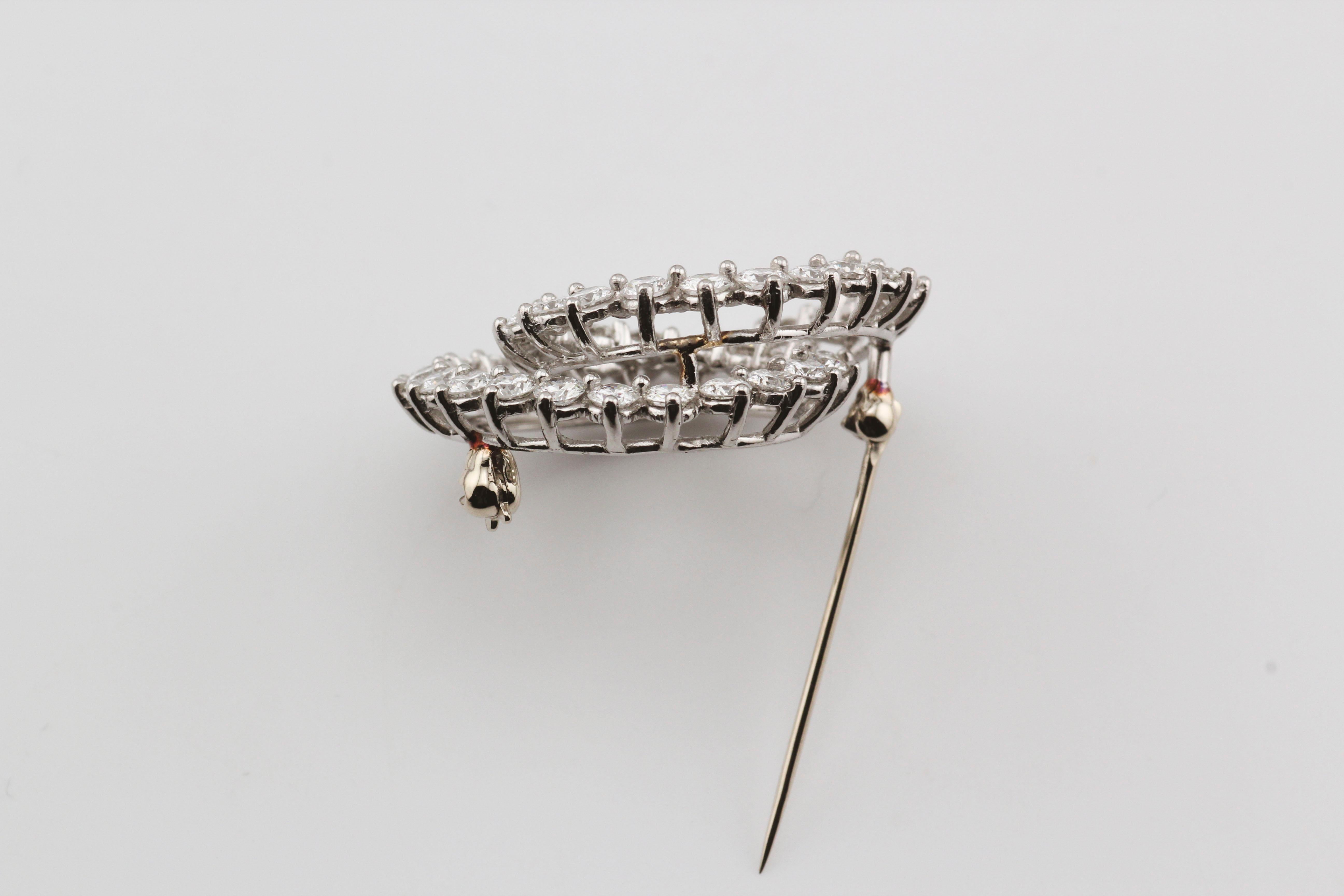 Tiffany & Co. Broche Remolino de Diamantes y Platino en venta 2