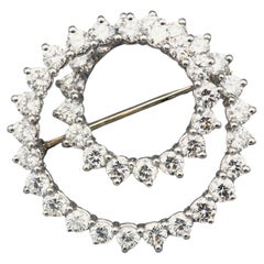Tiffany & Co. Diamond and Platinum Swirl Brooch